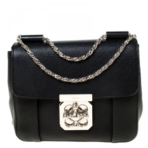 Pre Owned Chloe Black Leather Small Elsie Shoulder Bag