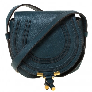 Pre Owned Chloe Dark Green Leather Mini Marcie Crossbody Bag