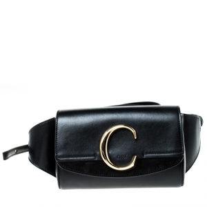 Chloe Black Leather and Suede C Belt Bag             