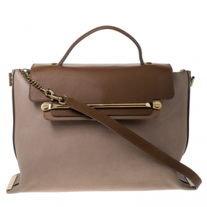 Pre Owned Chloé Tricolor Leather Large Clare Shoulder Bag