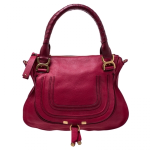 Pre Owned Chloe Red Leather Medium Marcie Shoulder Bag