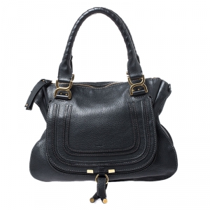 Pre Owned Chloe Black Leather Medium Marcie Shoulder Bag