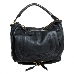Pre Owned Chloe Black Leather Large Marcie Satchel