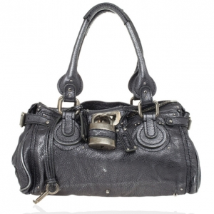 Pre Owned Chloe Grey Metallic Paddington Satchel