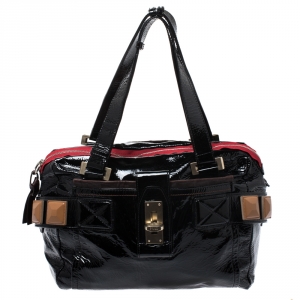 Pre Owned Chloe Black Patent Leather Audra Satchel