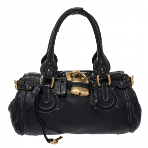 Pre Owned Chloe Black Leather Medium Paddington Satchel