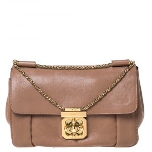 Pre Owned Chloe Brown Leather Medium Elsie Shoulder Bag
