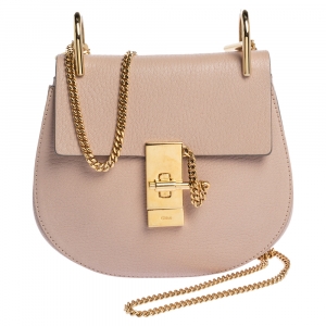 Pre Owned Chloe Beige Leather Small Drew Shoulder Bag