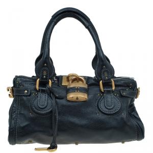 Pre Owned Chloe Black Leather Medium Paddington Satchel