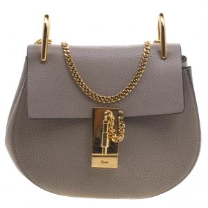 Pre Owned Chloe Beige Leather Small Drew Shoulder Bag