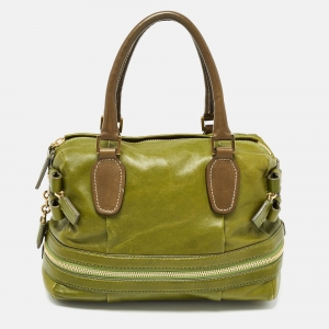 Chloe Green Leather Andy Expandable Satchel