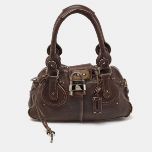 Pre Owned Chloe Dark Brown Leather Paddington Zipped Satchel
