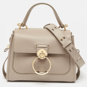 Pre Owned Chloe Motty Grey Leather Mini Tess Day Top Handle Bag