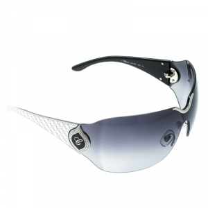 Chopard Black/Black Gradient SCH 883S Crystal Embellished Shield Sunglasses