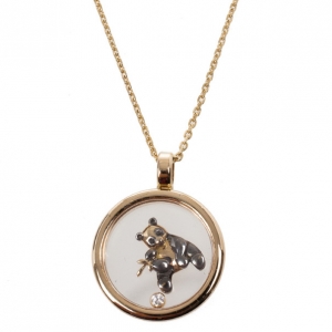 Chopard Happy Animal World Panda 18k Rose Gold Pendant Necklace