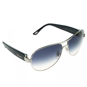 Chopard Blue/Silver SCH866S Embellished Sunglasses