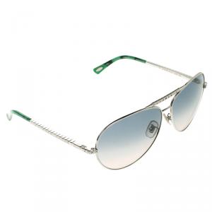 Chopard Green/Silver SCH934S Embellished Aviator Sunglasses