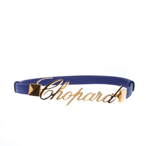 Chopard Purple Leather Logo Buckle Adjustable Belt 90cm