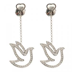 Chopard Happy Diamond Dove 18k White Gold Dangle Earrings