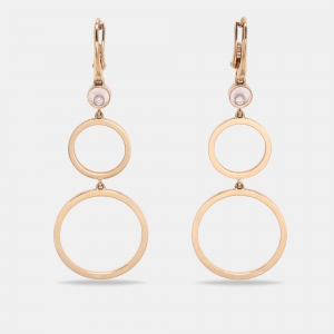 Pre Owned Chopard 18K Rose Gold Diamond Station Clip On Earrings