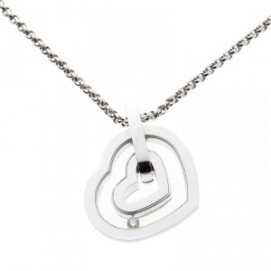 Chopard Happy Diamond Heart 18k White Gold Pendant Necklace