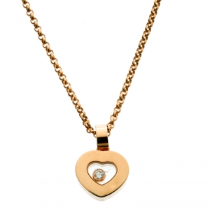 Chopard Happy Diamond Icon Heart 18k Yellow Gold Pendant Necklace