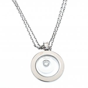 Chopard Happy Spirit Diamond 18K White Gold Pendant Double Chain Necklace