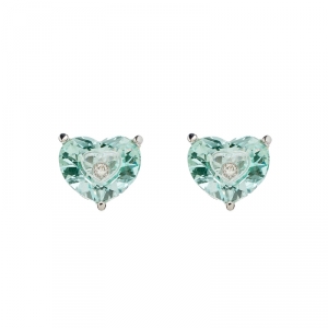Chopard So Happy Green Stone Diamond 18k White Gold Stud Earrings