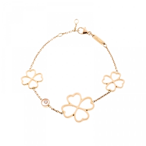Chopard Happy Diamond Clover 18k Rose Gold Station Bracelet