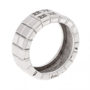 Chopard Diamond 18K White Gold Ice Cube Ring Size 56