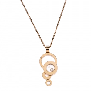 Chopard Happy Bubble Diamond 18K Rose Gold Pendant Necklace
