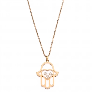 Chopard Happy Diamonds Good Luck Charm 18K Rose Gold Pendant Necklace