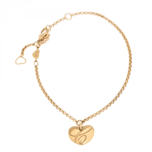 Chopard Chopardissimo 18K Yellow Gold Heart Charm Bracelet