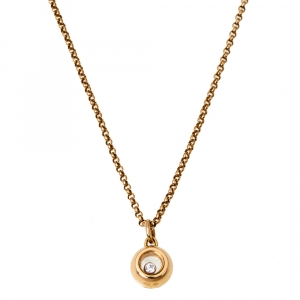 Chopard Miss Happy Diamond 18K Rose Gold Necklace