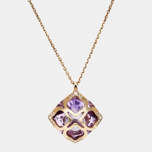 Chopard Imperiale Amethyst Diamond 18k Rose Gold Pendant Necklace