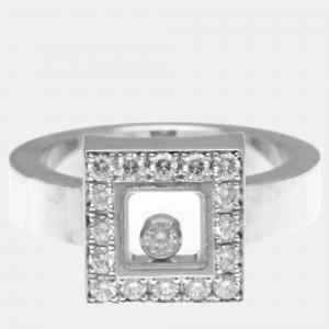 Chopard 18K White Gold and Diamond Happy Diamond Ring EU 50