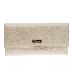 Chopard Beige Caviar Leather Miss Happy Continental Wallet