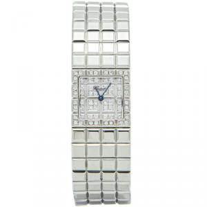 Chopard Silver Steel Full Diamond Ice Cube Women's Watch 22MM