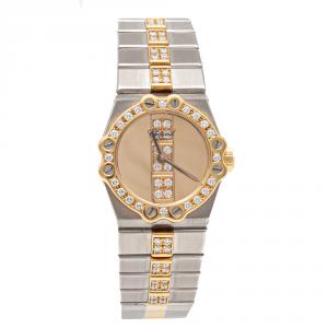 Chopard Gold Saint Moritz Steel & Yellow Gold Full Diamonds Women'S Watch 24MM