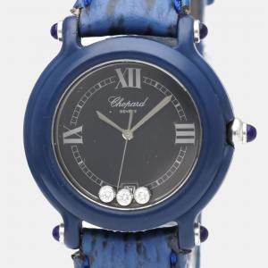 Chopard Blue Plastic Diamond Be Happy 27/7779 Quartz Women's Wristwatch 32 mm