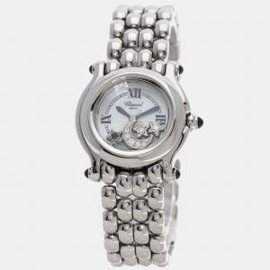Chopard White Stainless Steel Happy Sport 27/8250-23 Quartz Women's Wristwatch 34.9 mm