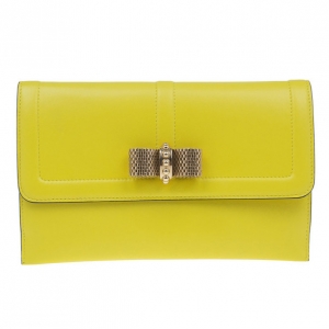 Christian Louboutin Yellow Leather Sweet Charity Wallet