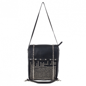 Christian Louboutin Black Edie Studded Leather Shoulder Bag