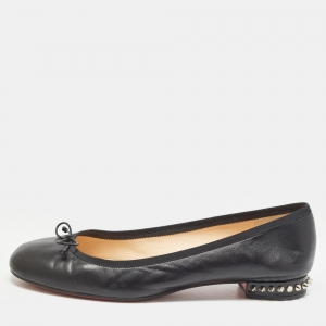 Christian Louboutin Black Leather La Massine Ballet Flats Size 42