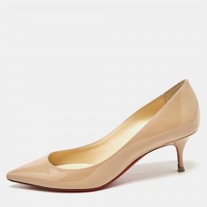 Christian Louboutin Beige Patent Leather Clare Pumps Size 35