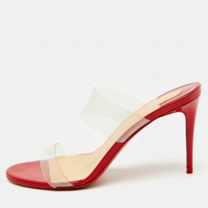 Christian Louboutin Transparent PVC Just Nothing Slide Sandals Size 38