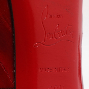 مملوكة مسبقًا حذاء كعب عالي كريستيان لوبوتان فيري بريف جلد ثعبان الأحمر مفتوح مقدمة مقاس 38.5