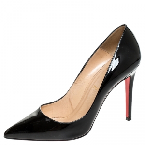 Pre Owned Christian Louboutin Black Patent Leather So Kate Pointed Toe Pumps Size 40