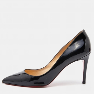 Christian Louboutin Black Patent Leather Pigalle Pointed Toe Pumps Size 39