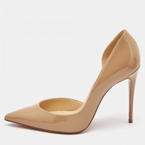 Christian Louboutin Beige Patent Iriza Pumps Size 37